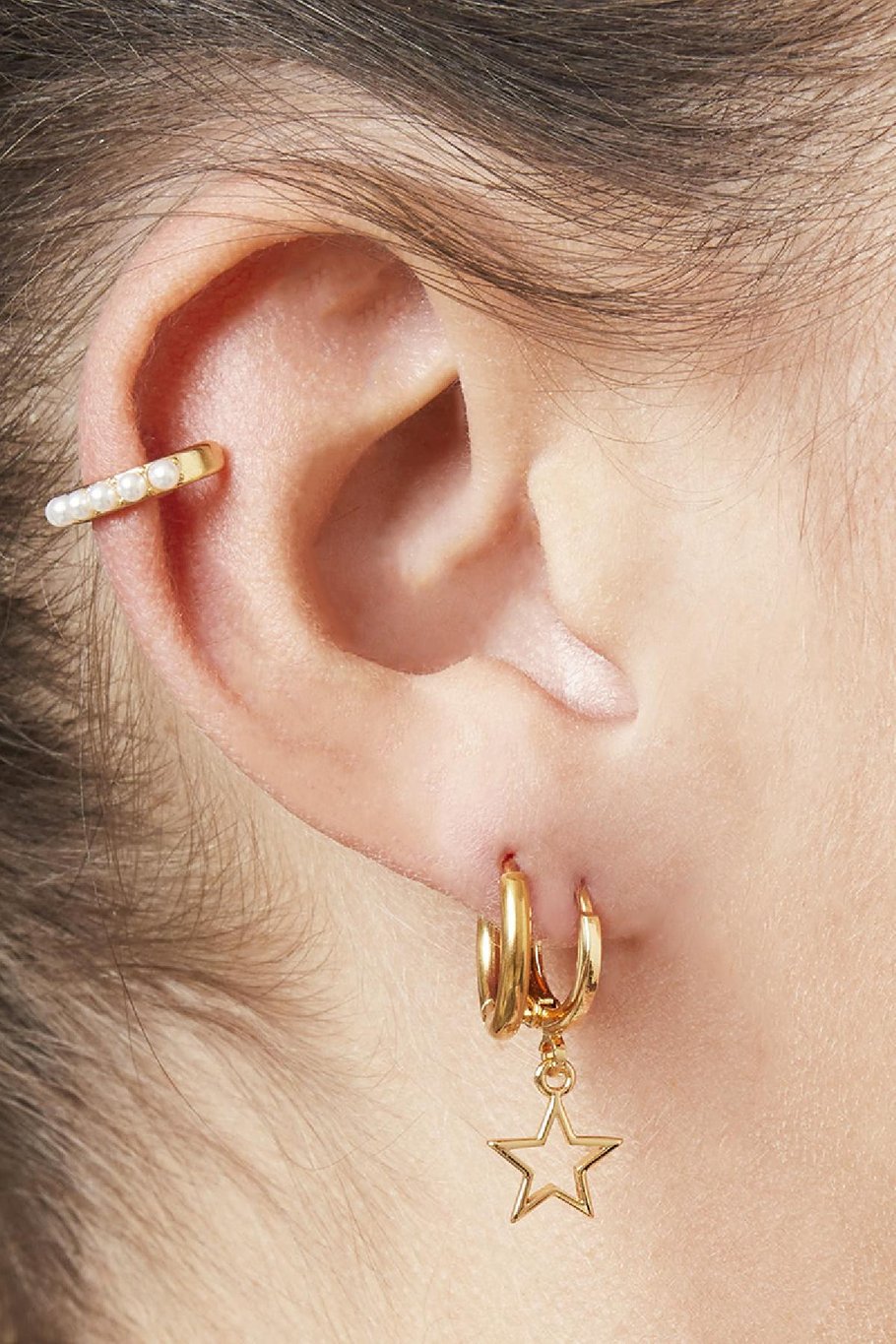 Earcuff Pearly Silver Color Copper Picture3